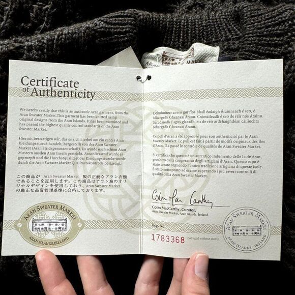 NWT Womens Aran Sweater Market Wool Olive Green Irish Fisherman Sweater Sz M - Picture 3 of 14